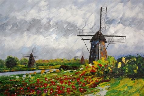 schilderij hollandse molens te koop  betaalbarekunstnl dit schilderij  handgeschilderd