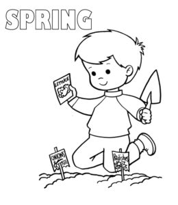 spring coloring pages playing learning