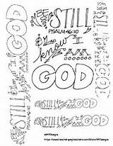 Psalm 46 God Still Know Am Coloring Pages Bible Word Verse Doodle Adult Choose Board sketch template
