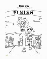 Sports Running Coloring Pages Kids Colouring Track Worksheets Country Cross Race Run Girls Preschool Girl Meet Drawing Runner School Worksheet sketch template