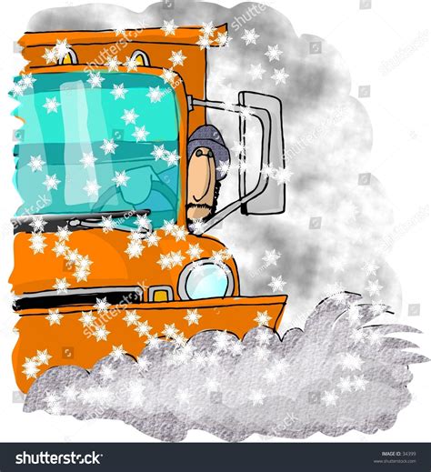 Clipart Illustration Snowplow Driver Stock Illustration