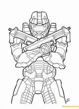 Master Chief Pages Halo Coloring Color Online Print sketch template