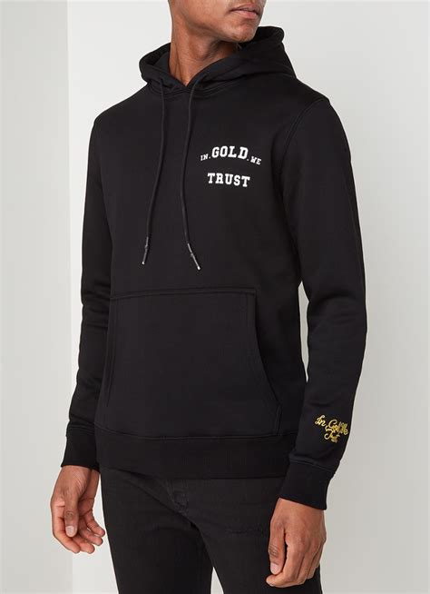 gold  trust exclusive bijenkorf hoodie met logoprint zwart de bijenkorf