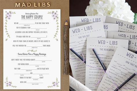 wedding mad libs  printable  calendar printable