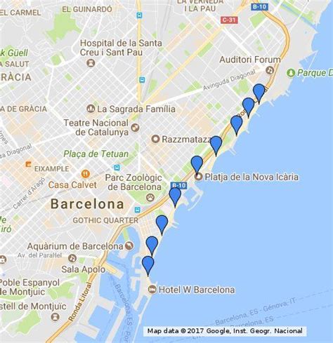 mapa de las playas de barcelona barcelona maps beach barcelona spain