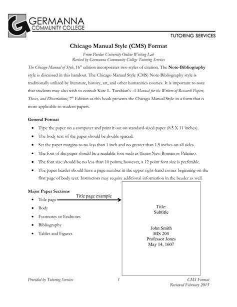 chicago manual style cms format
