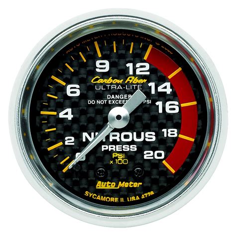 auto meter  carbon fiber series   nitrous pressure gauge   psi