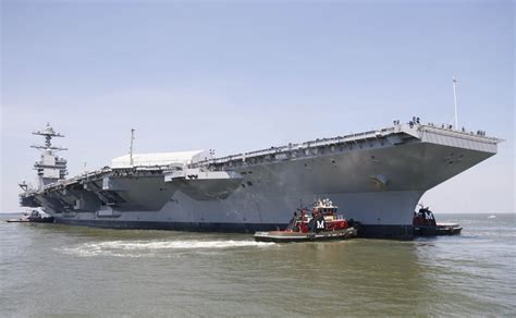 navys  powerful aircraft carrier  showed