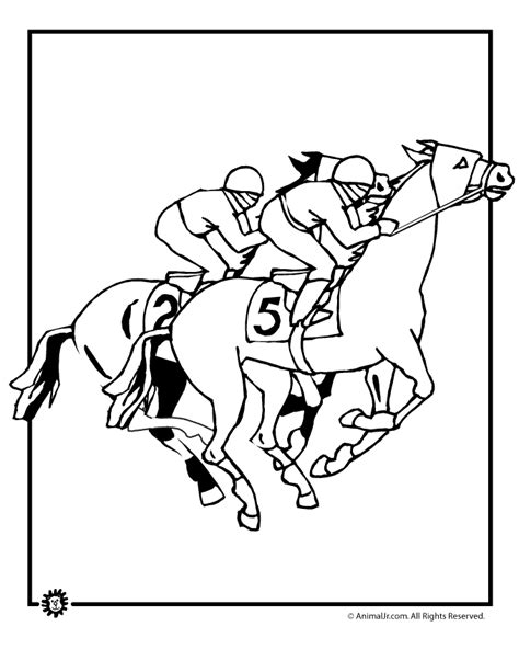 horse racing coloring page woo jr kids activities childrens