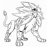 Solgaleo Pokemon sketch template