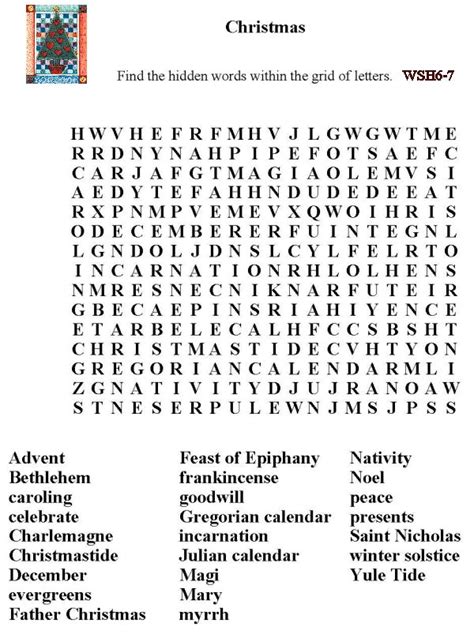 challenging christmas word search  calendar template site