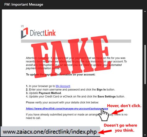 email scams directlink