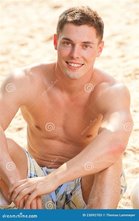 man   beach stock  image