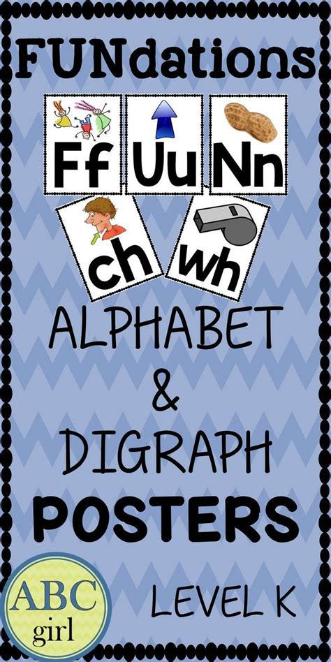 kindergarten fundations level  aligned alphabet posters  digraph