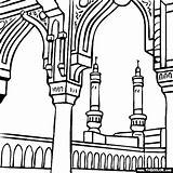 Saudi Arabia Mecca Colouring Mecque Tenis Thecolor Landmarks Masjid Getdrawings sketch template