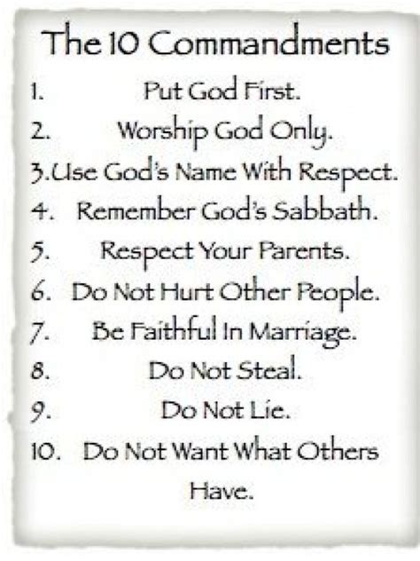 ten commandments  printable