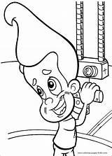 Neutron Jimmy Coloring Pages Cartoon Character Color Printable Kids Sheets Found sketch template
