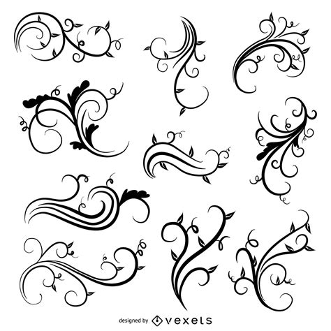 vector vintage swirls  designs vector