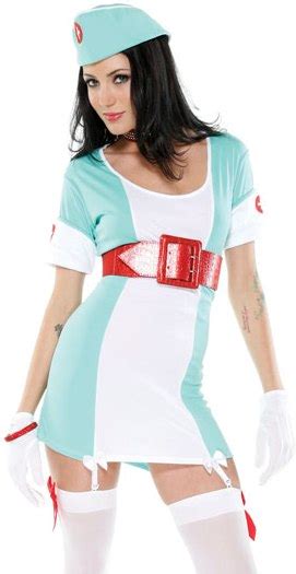 Sexy Womens Outfit Vintage Pin Up Naughty Nurse Costume Green White