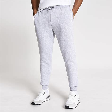 grey undefined embroided slim fit joggers river island