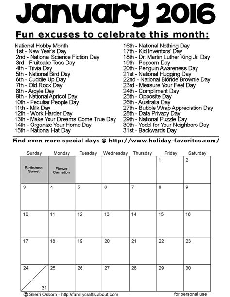 calendar   special days  calendar