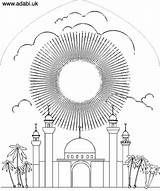 Adabi Colouring Mosque Printable sketch template