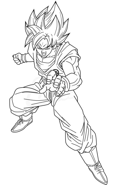 ssg goku pages coloring pages