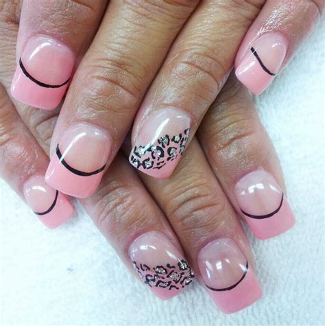 pink tips  cheetah nail designs nail spa top nail