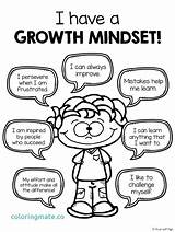 Mindset Growth Coloring Kids Pages Students Classroom Printable Positive Activities Posters Learning Social Pe Poster Printables Self Student Quotes Do sketch template