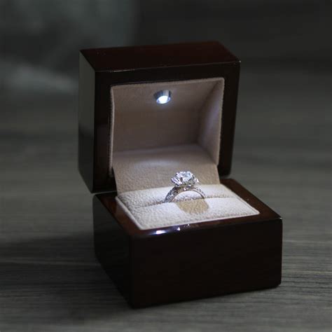 wood led light proposal ring box engagement ring box proposals