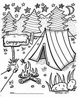 Camping Coloring Sheet Subject sketch template