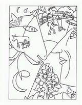 Coloring Pages Famous Chagall Painting Artist Marc Visit Printable Kids Worksheets sketch template