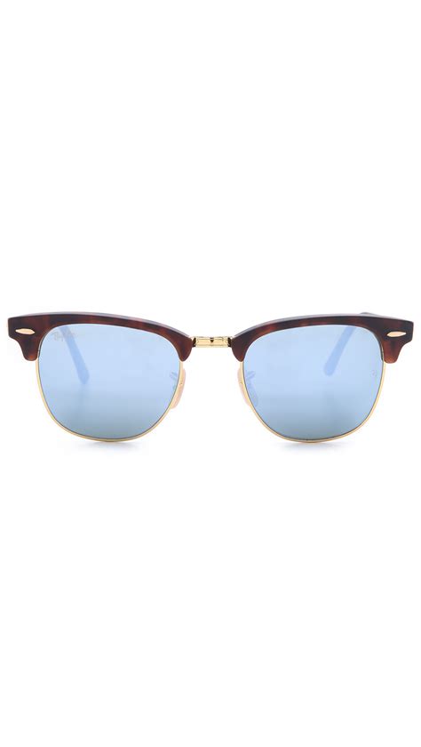 ray ban mirrored clubmaster sunglasses in metallic for men lyst