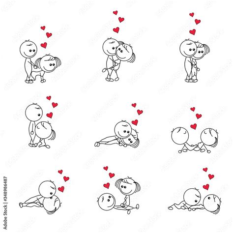 Stick Figures Same Sex Couple Lesbian Gay Stock Vector Adobe Stock