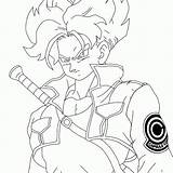 Trunks Dbz Lineart Coloringhome Goten Vegeta sketch template