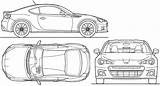 Car Brz Subaru Blueprint Blueprints 3d Modeling Golf Volkswagen Loved Most Cgfrog sketch template