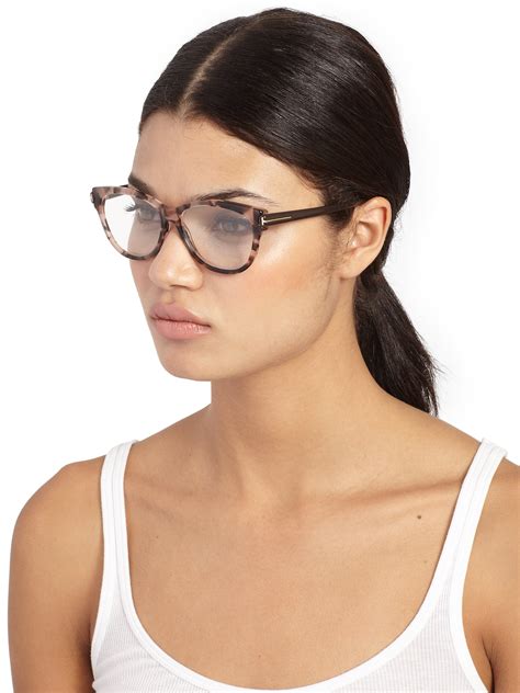 lyst tom ford butterfly optical glasses in pink