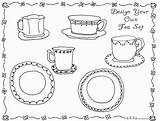 Tea Coloring Party Pages Kids Set Printable Crafts Bnute Teacup Activities Games Print Own Activity Teapot Dining Room Princess Sheet sketch template