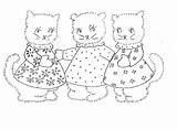 Kittens Little Kitten Coloring Three Rhyme Nursery Clipart Pages Printable Embroidery Cliparts Cats Musings Inkspired Courtesy Pattern Library sketch template