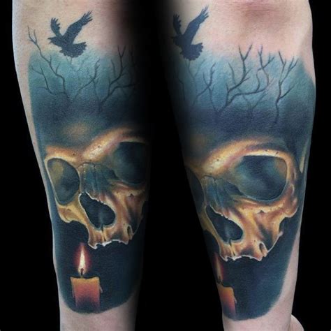 popular realistic skull tattoos  candle golfiancom