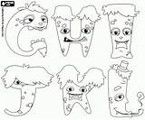 Letters Monsters Coloring Monster Pages Alphabet sketch template