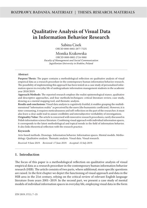 qualitative analysis  visual data  information behavior research