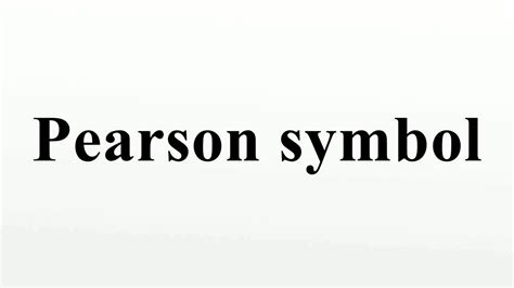 pearson symbol youtube