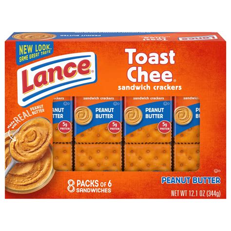 lance sandwich crackers toastchee peanut butter  individual packs
