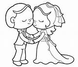 Coloring Groom Bride Wedding Kids Pages Romantic Cute Coloringpagesfortoddlers Template Sketch sketch template