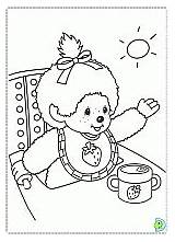 Coloring Monchhichi Pages Dinokids Coloringdolls Valentine sketch template