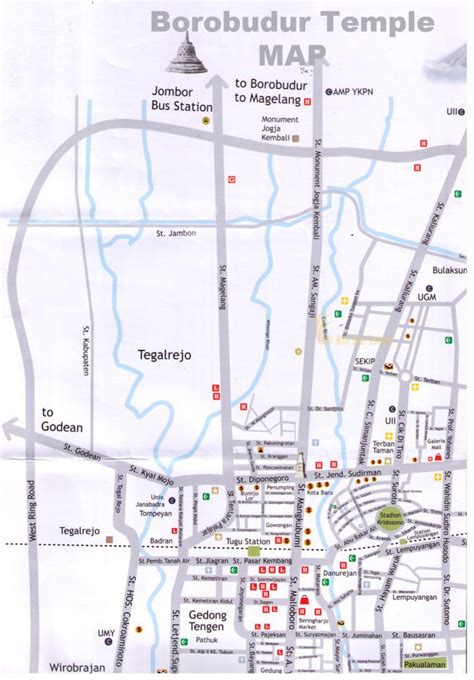 Borobudur Map Yogyakarta Tourism Maps Travel Guides