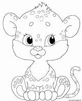 Leopard Coloring Baby Kids Panther Pages Cute Printable sketch template