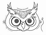 Owl Mask Coloring Cute sketch template
