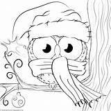 Owl Christmas Coloring Pages Owls Cute Printable Adults Drawing Getcoloringpages Choose Board Kids Easy sketch template